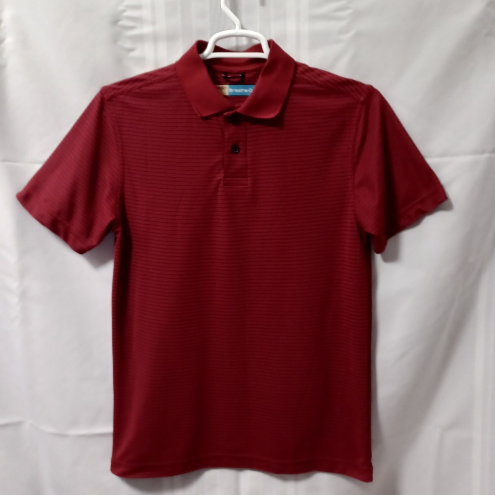 Wrangler‎ Polo Shirt Mens S Red Breathe-Dri Striped Short Sleeve NPS1JLR